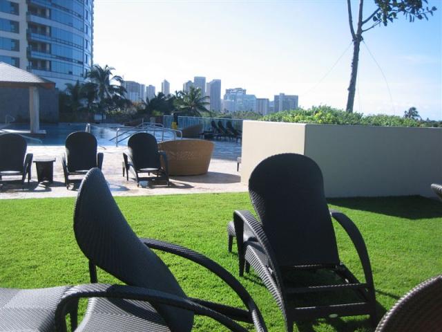 Garden near pool at Hokua